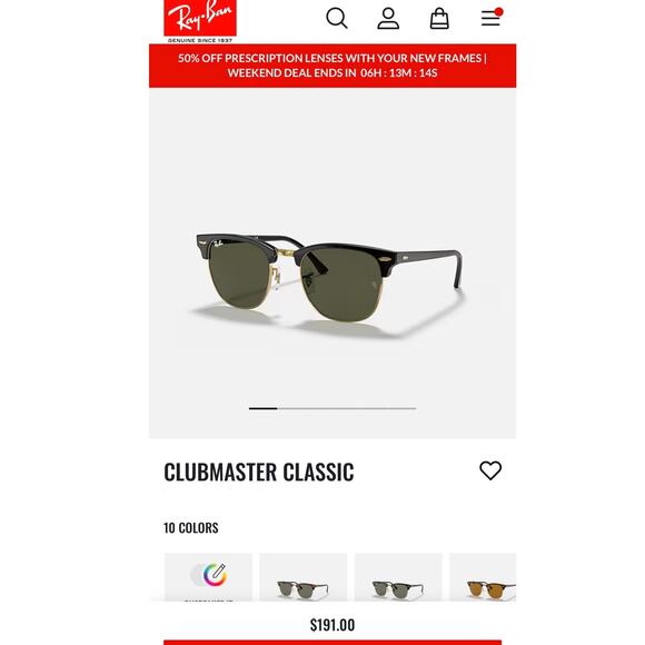 NWT Ray-Ban Clubround RB4246 Black Gold  Green Lens 49mm Unisex Sunglasses Italy main image 16